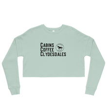 Load image into Gallery viewer, Coffee Cabins Clydesdales Crop Sweatshirt